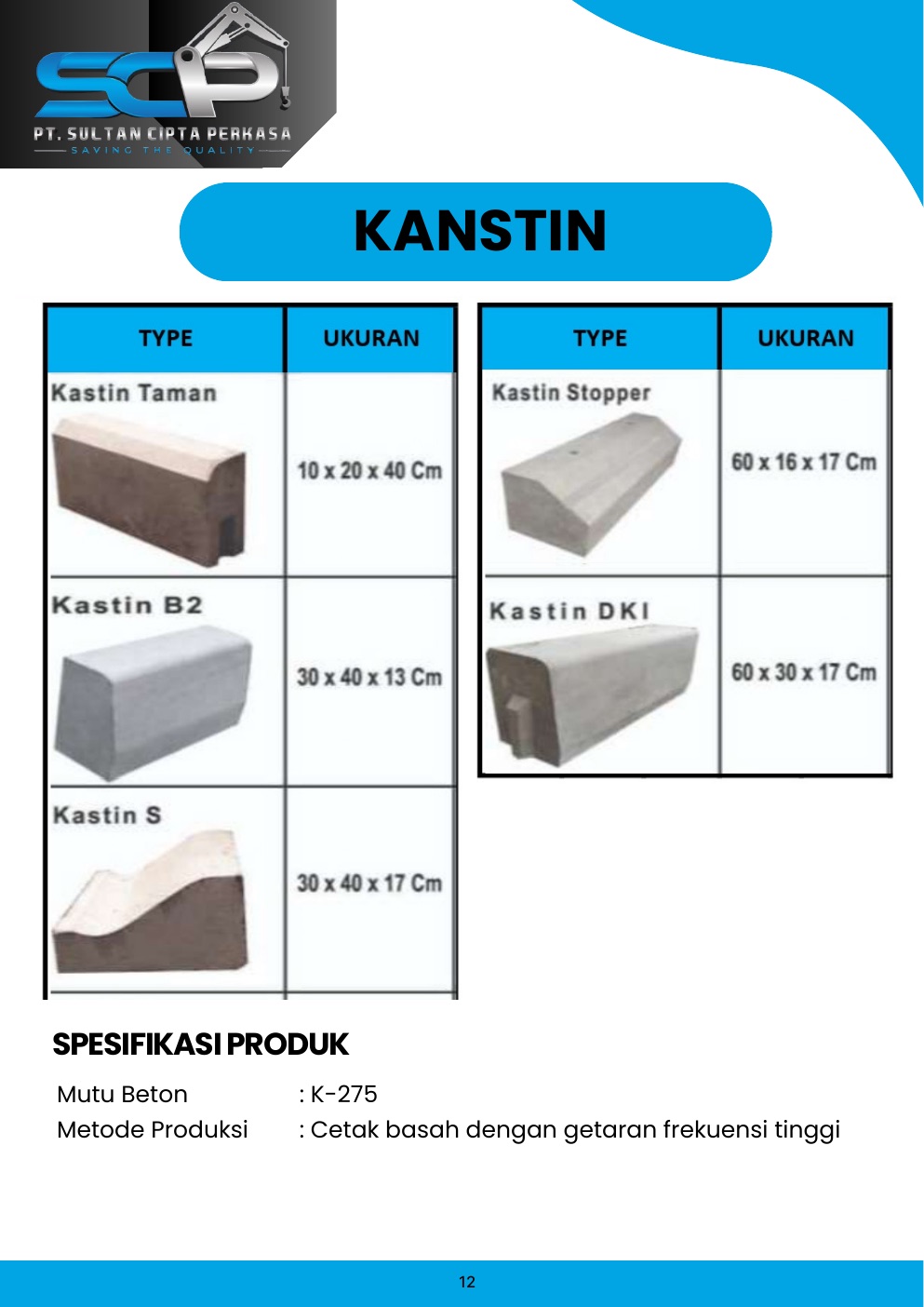 Kanstin beton pracetak PT. Sultan Cipta Perkasa